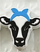 COW WITH BLUE BOW