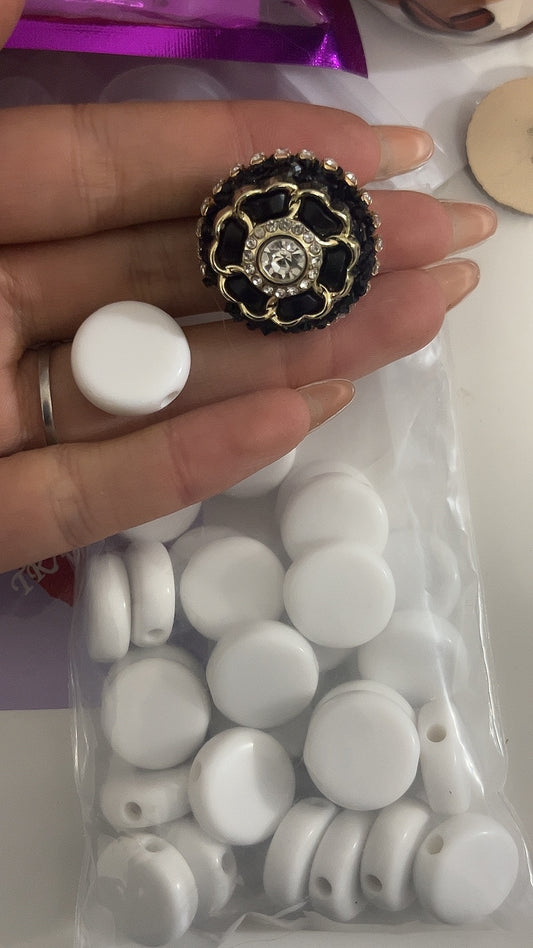 white round plain beads 20pcs