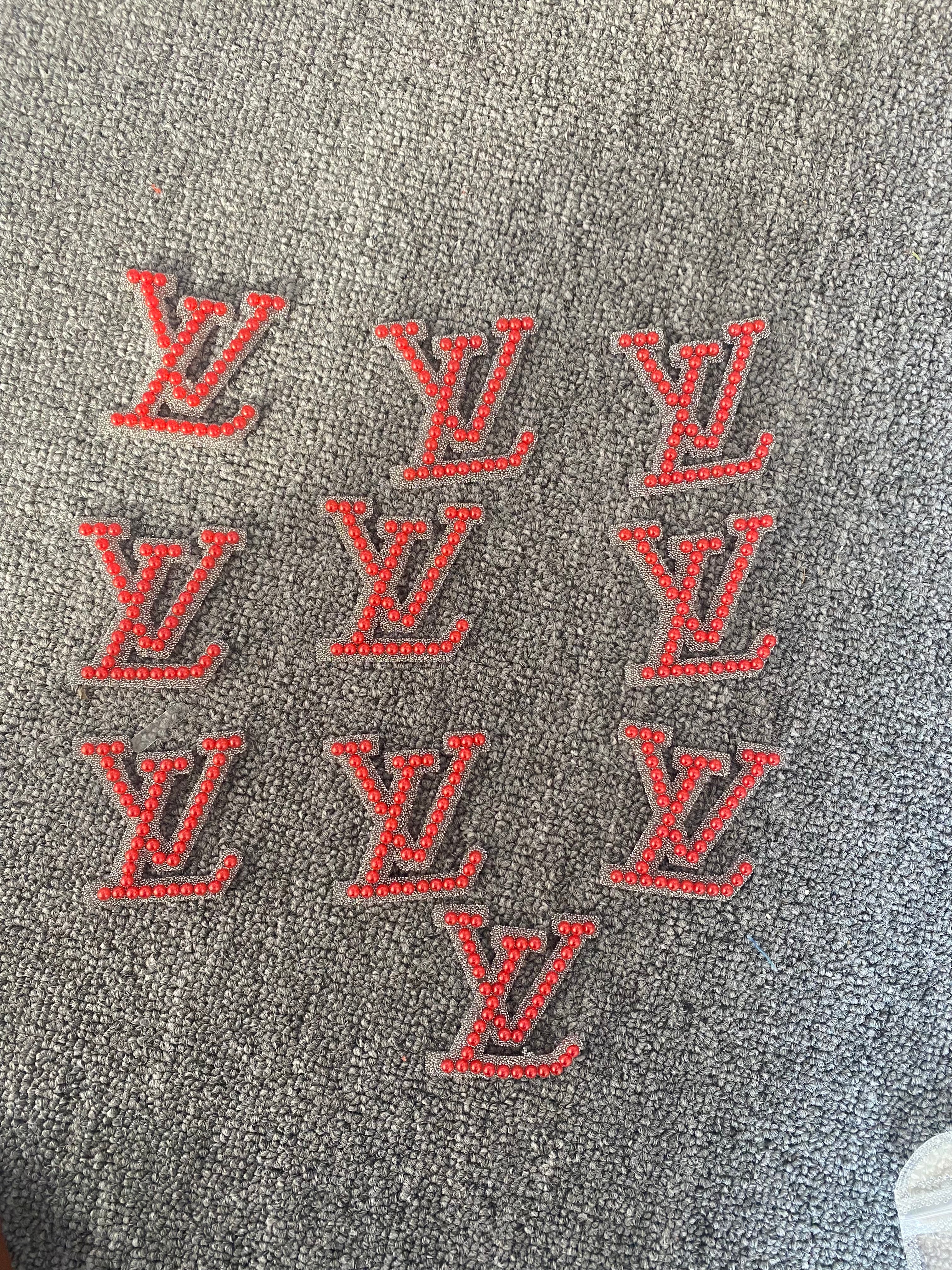 Glitter patched red L 10pcs