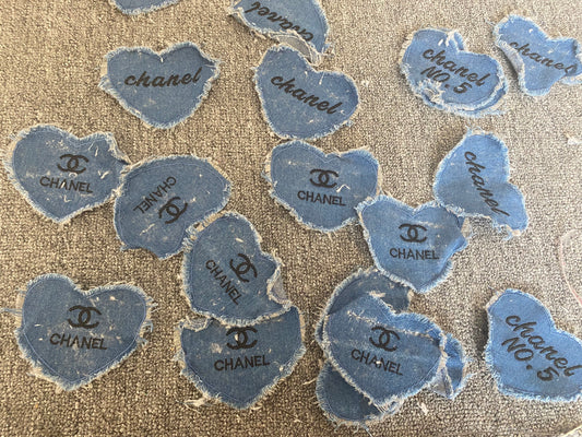 Denim cc  heart 20pcs