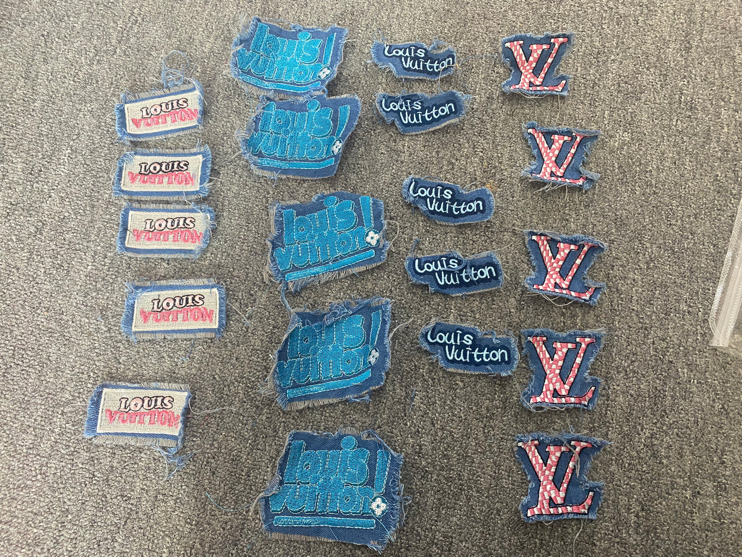 Light blue l jean stitch on patches20pcs