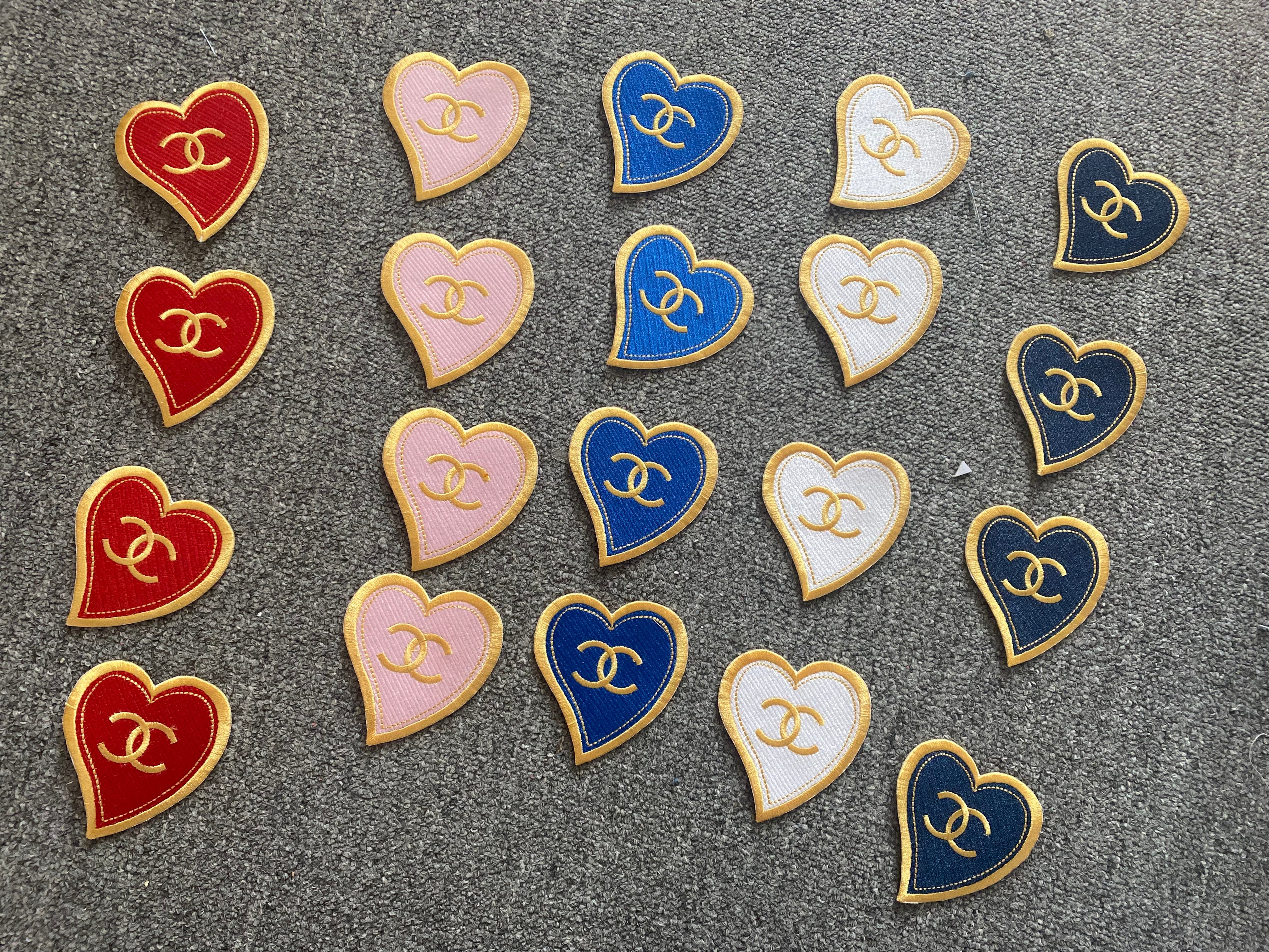 Cc heart iron on patches20pcs