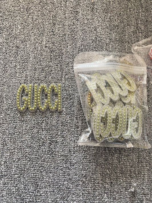 Glitter patched  green gucc1 10pcs