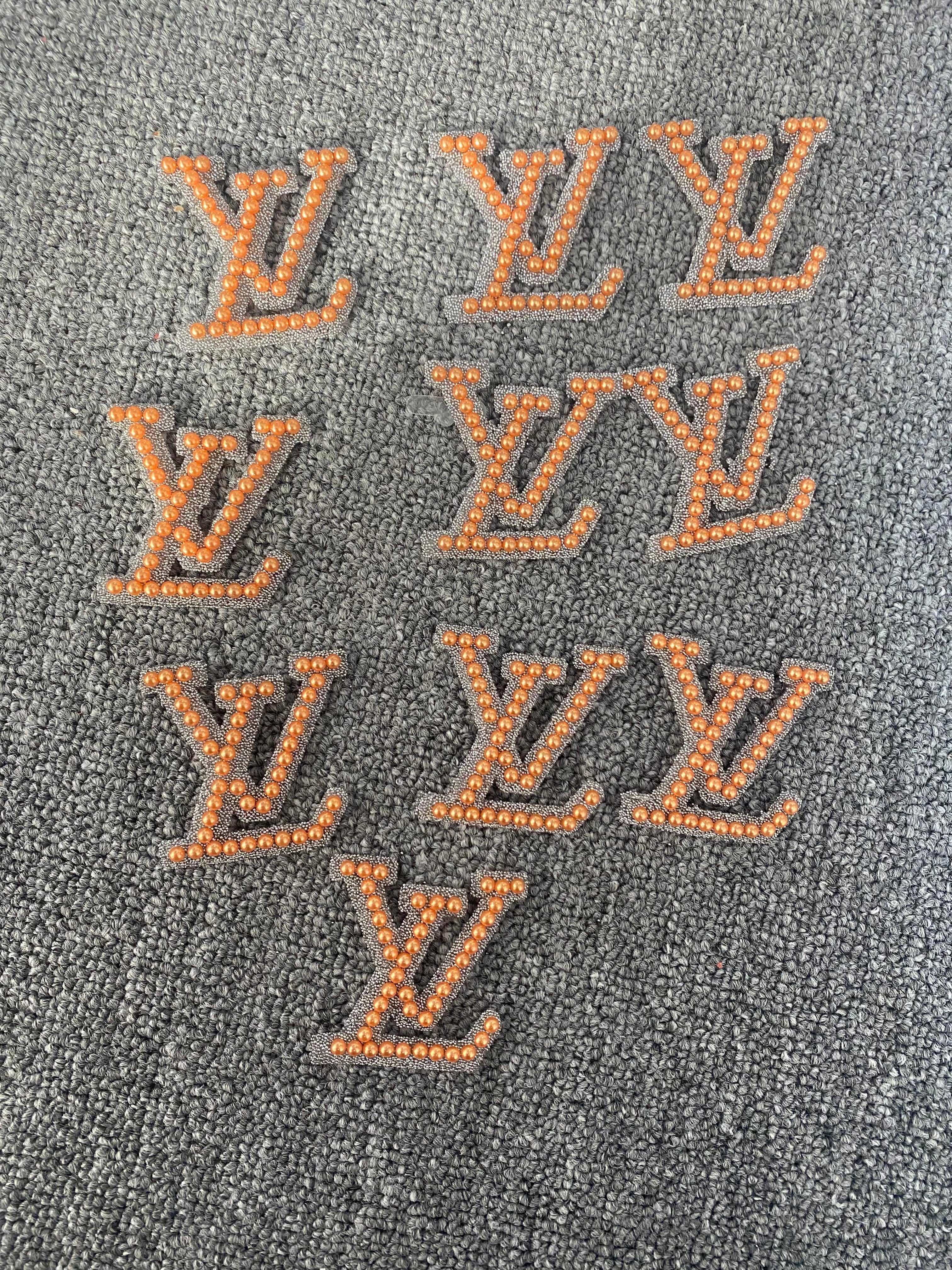 Glitter patched orange L 10pcs