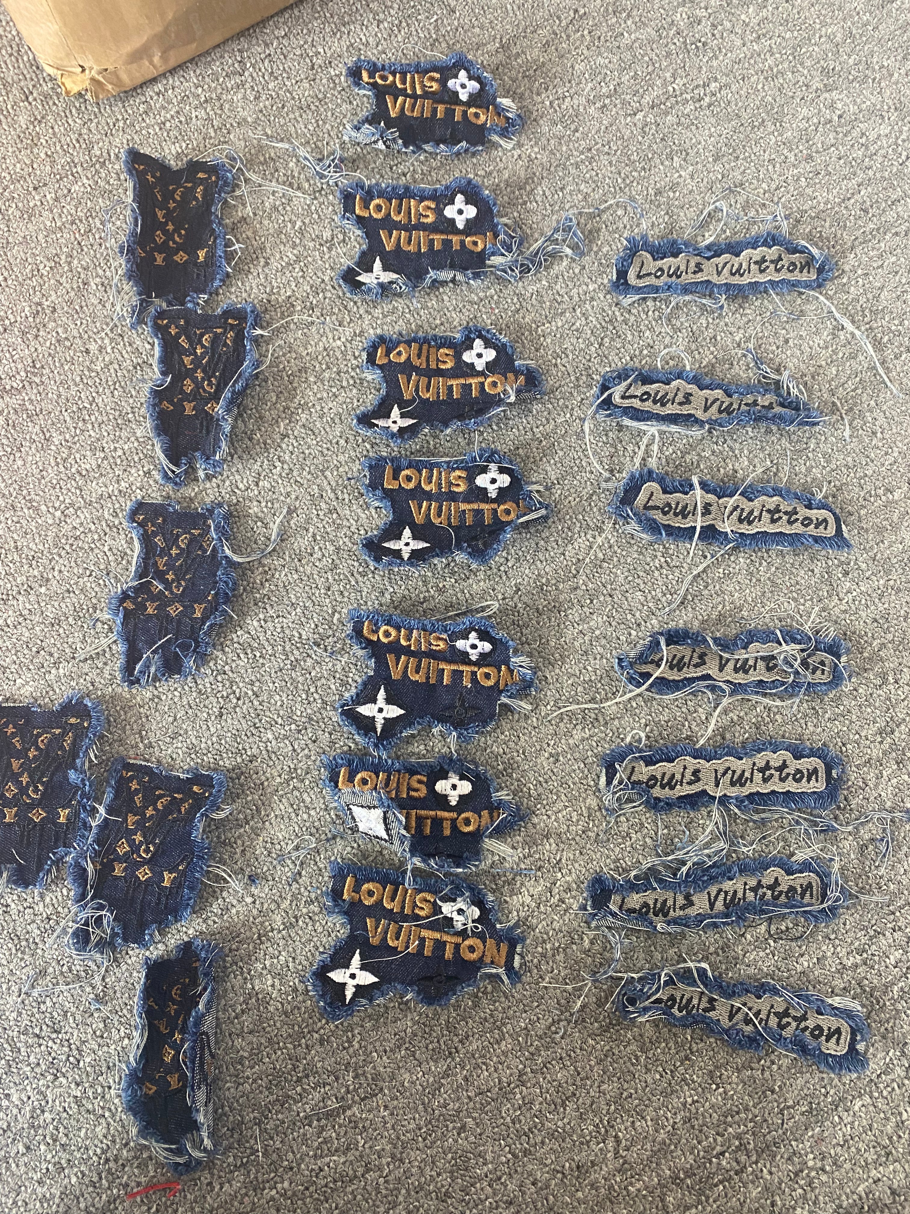 Dark blue l jean stitch on patches20pcs