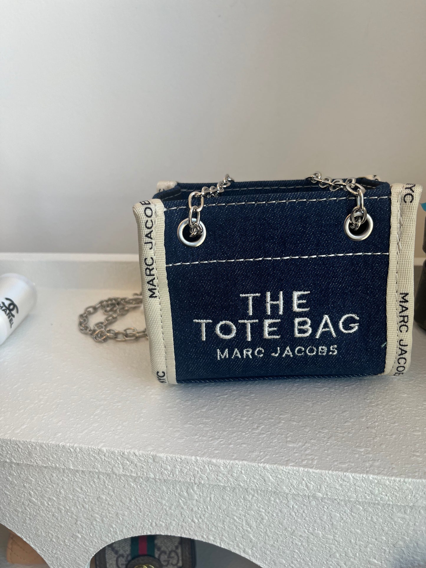 Mini jean tote bag