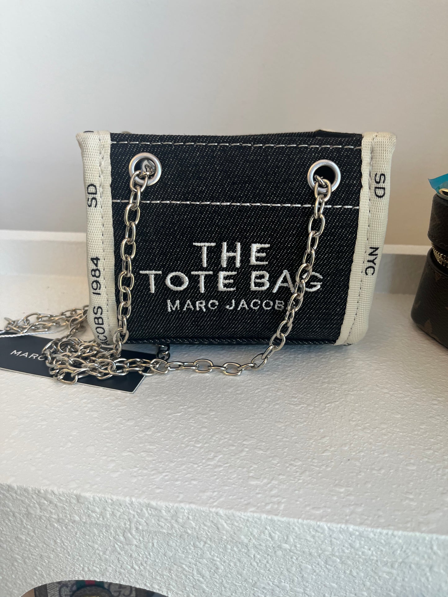 Mini jean tote bag