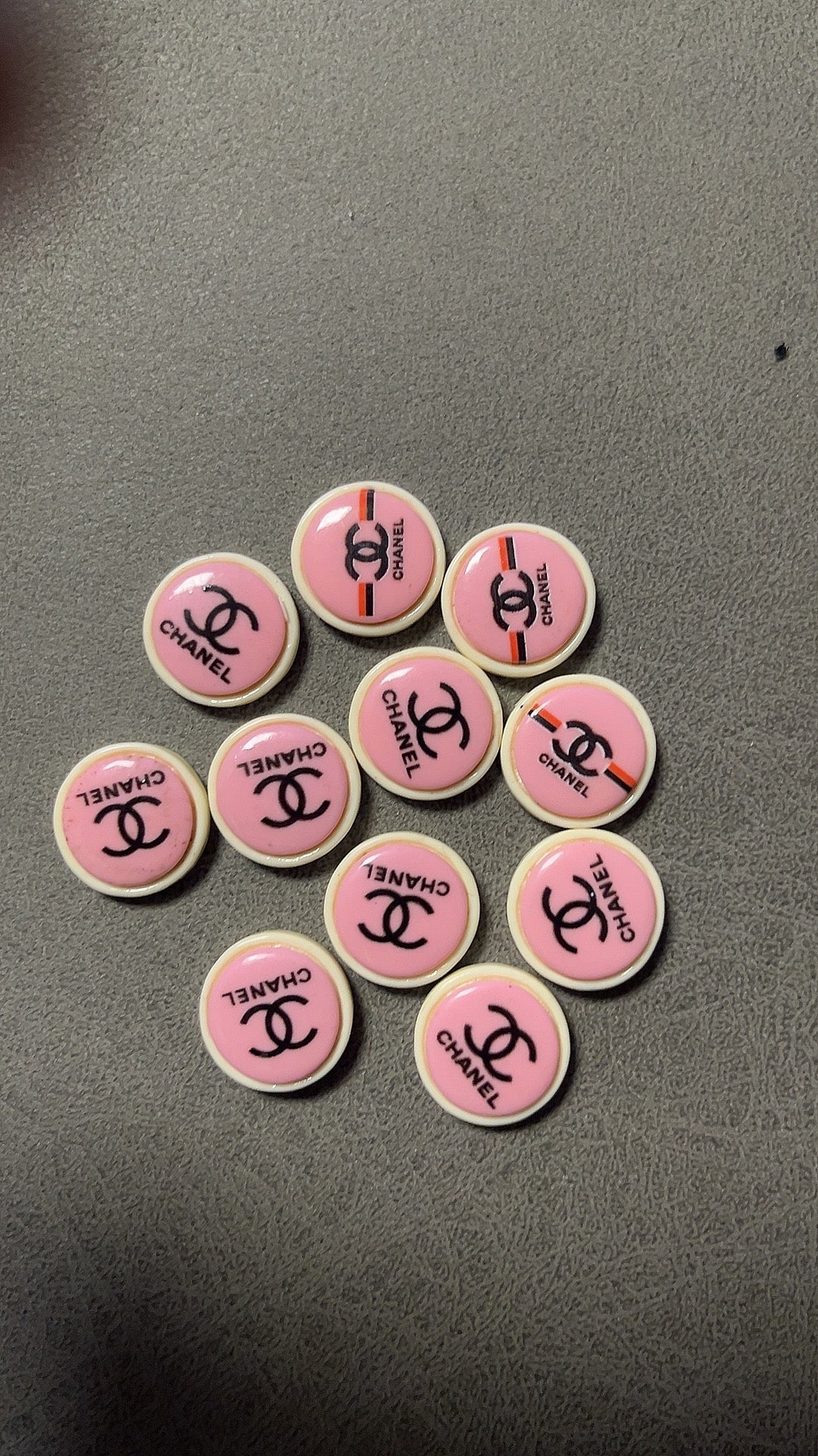 cc pink round charms 40pcs