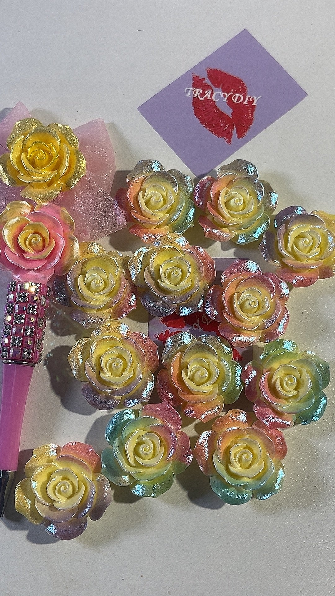 beadable flowers 10pcs