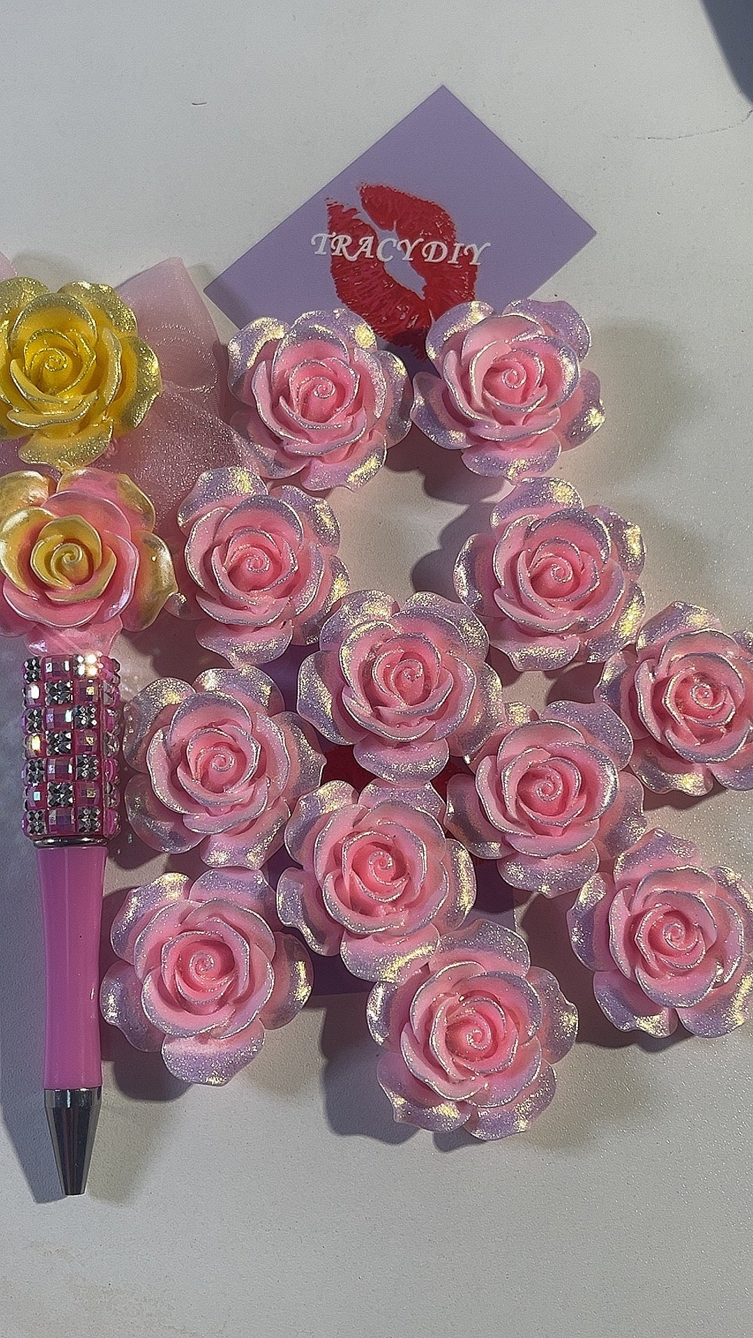 beadable flowers 10pcs