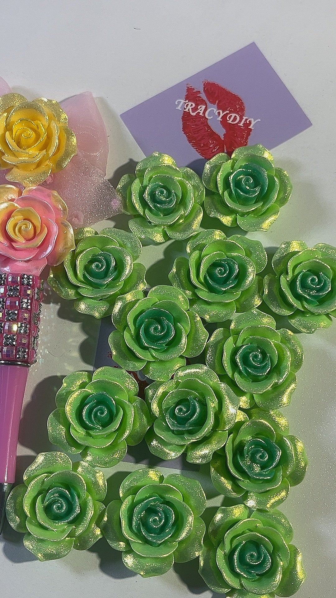 beadable flowers 10pcs