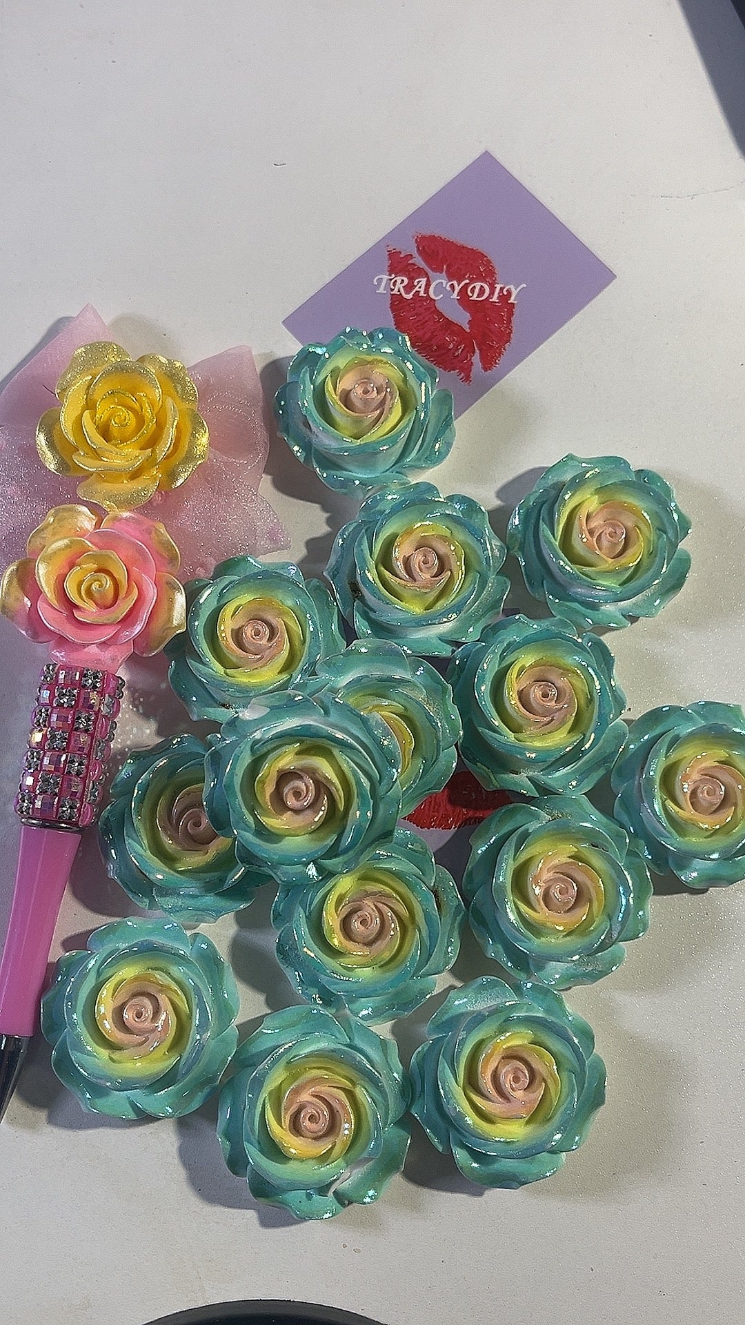 beadable flowers 10pcs