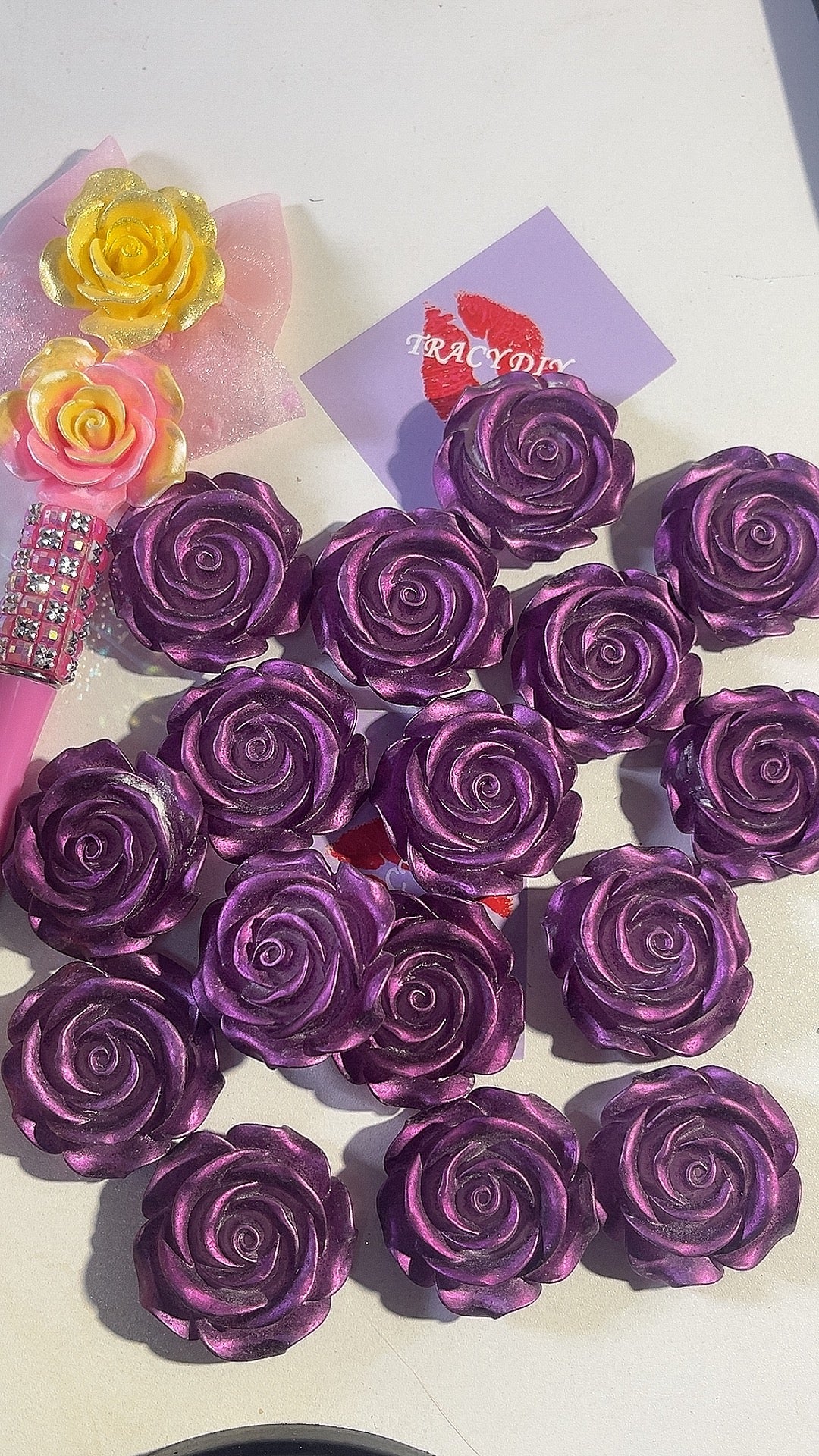 beadable flowers 10pcs