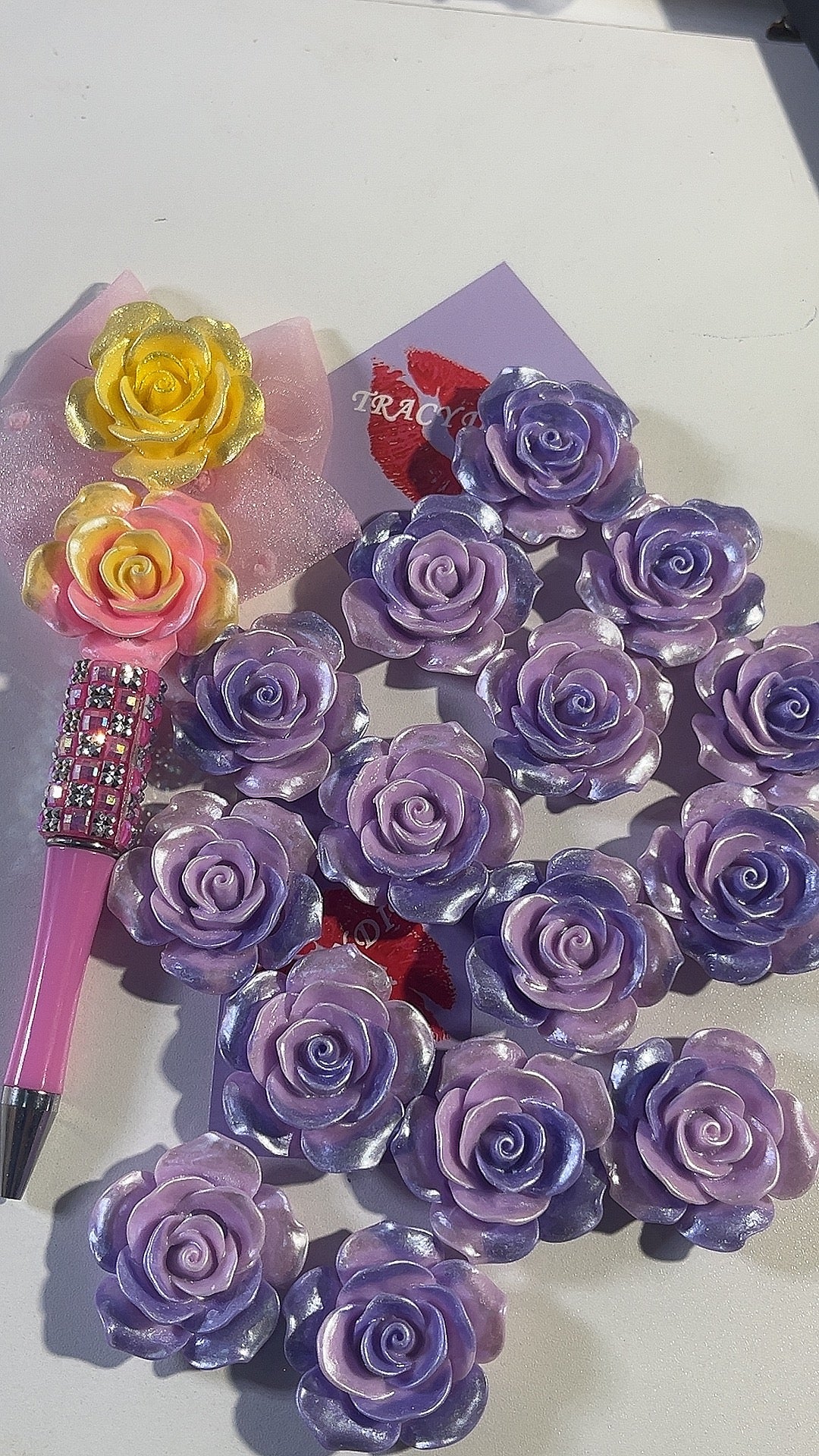 beadable flowers 10pcs