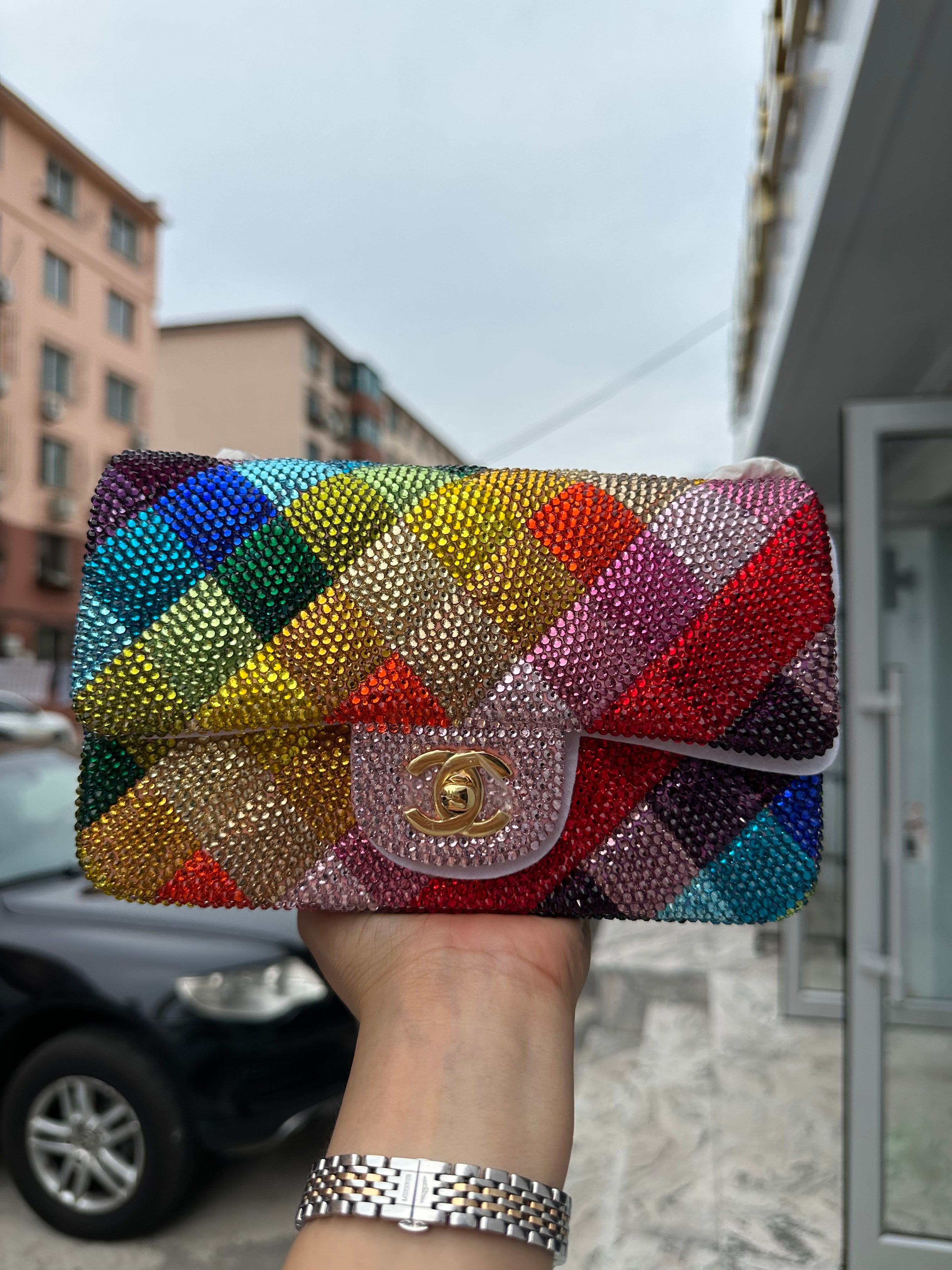 CC RAINBOW BAG/PURSE BEDAZZLED